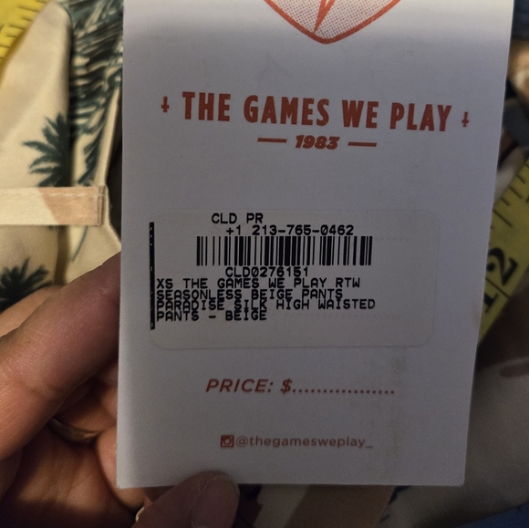 NWT The Games We Play Set Top/Pants Paradise Size XS Color Beige/Green - Picture 13 of 13